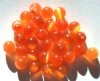 30 6mm Round Orange Fiber Optic Cats Eye Beads